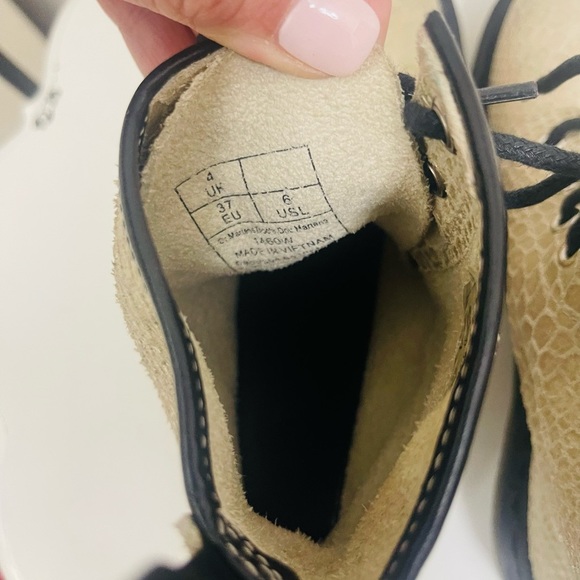 Doc Dr Martens Pascal boots Snake / reptile combat moto size 6 1460 cream - Picture 6 of 7